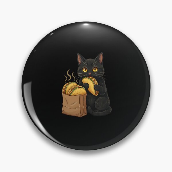 Item preview, Funny Black Cat Eating Tacos Retro Japanese designed and sold by MOHITSALVI.