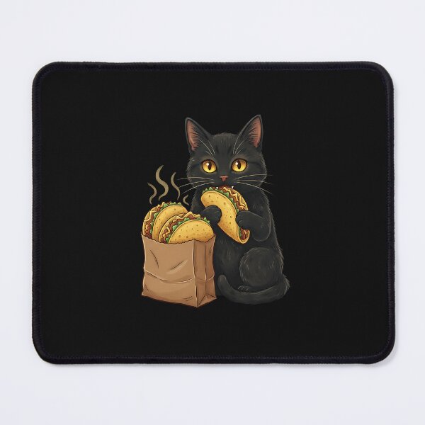 Item preview, Funny Black Cat Eating Tacos Retro Japanese designed and sold by MOHITSALVI.