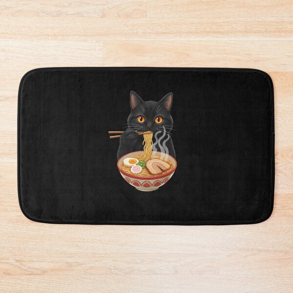 Item preview, Funny Black Cat Eating Vietnamese Pho Noodle designed and sold by MOHITSALVI.