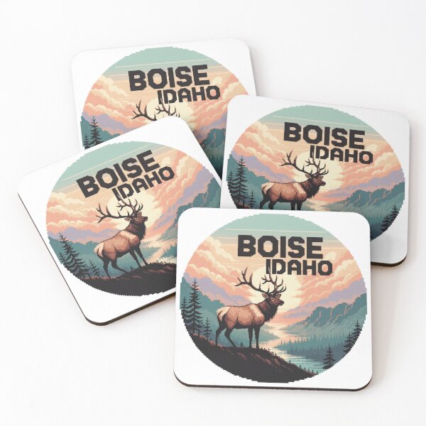 Item preview, Boise Idaho Elk Mountain – Retro Pixel Wildlife Landscape designed and sold by CircinusStore.