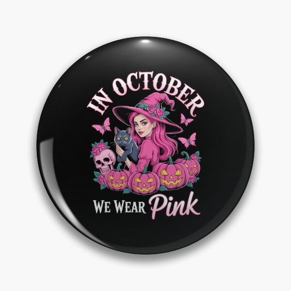 Item preview, Breast Cancer Witches in October We Wear Pink Autumn Fall designed and sold by KingsLife1994.