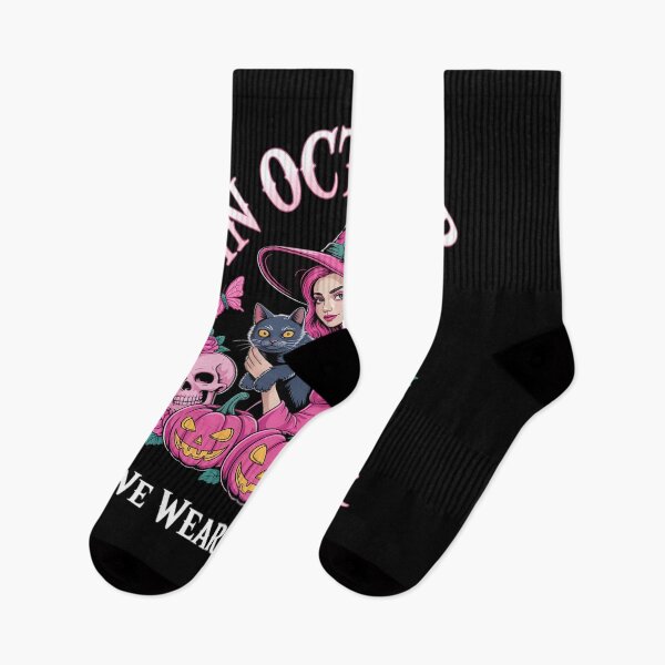 Item preview, Breast Cancer Witches in October We Wear Pink Autumn Fall designed and sold by KingsLife1994.