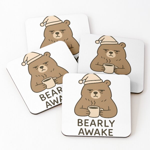Item preview, Bearly Awake Funny Coffee Bear – Cute Sleepy Pun designed and sold by Imaginationbeyond.
