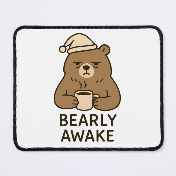 Item preview, Bearly Awake Funny Coffee Bear – Cute Sleepy Pun designed and sold by Imaginationbeyond.