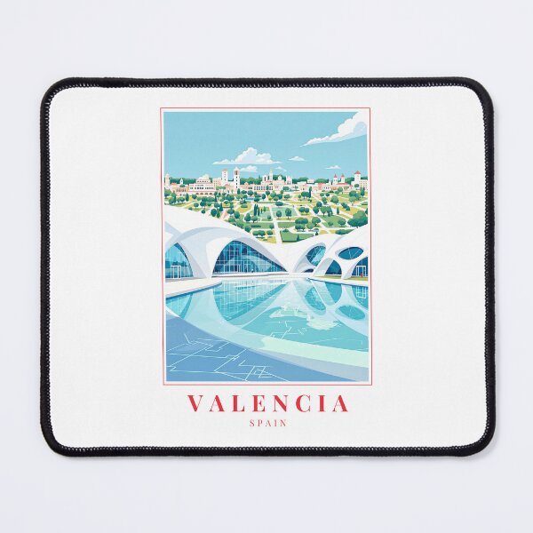 Item preview, Valencia Spain Illustration – City of Arts and Sciences, Reflective Pools & Cultural Skyline designed and sold by MapMyMiles.