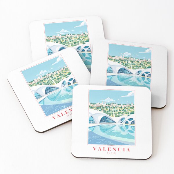 Item preview, Valencia Spain Illustration – City of Arts and Sciences, Reflective Pools & Cultural Skyline designed and sold by MapMyMiles.
