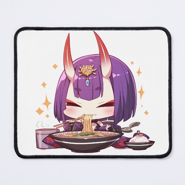 Item preview, Assassin Shuten Douji Chibi Oni Anime Girl Eating Ramen Happily from Fate Grand Order designed and sold by Raslbazola.
