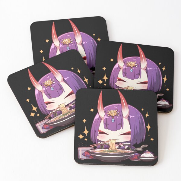 Item preview, Assassin Shuten Douji Chibi Oni Anime Girl Eating Ramen Happily from Fate Grand Order designed and sold by Raslbazola.