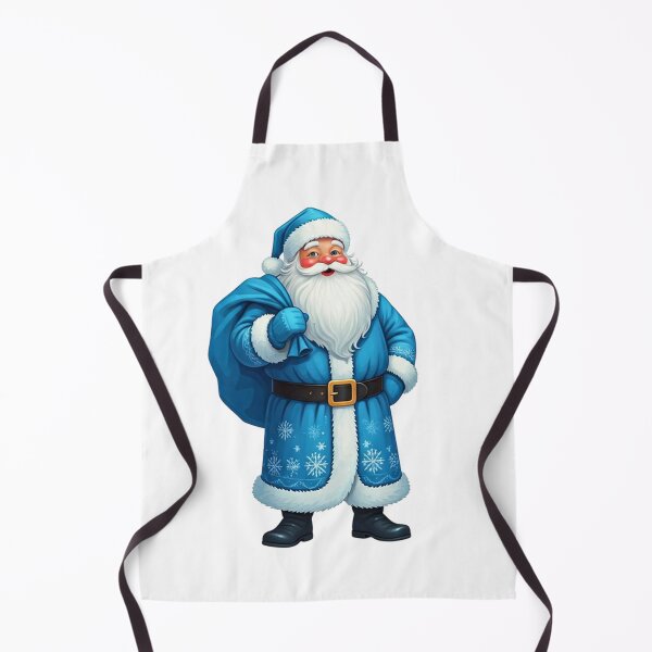 Item preview, Blue Santa Claus Illustration with Gifts Sack, Snowflake Coat & White Fur Trim | Cheerful Christmas Art designed and sold by PixelVibe782.