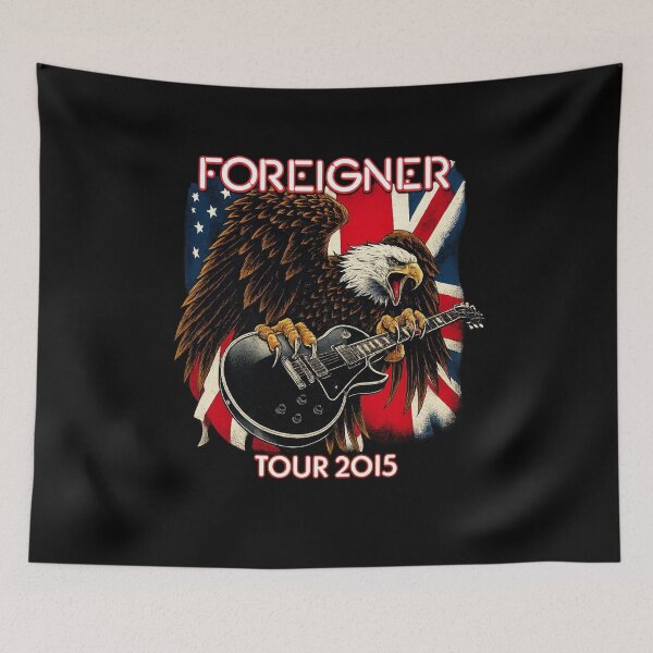 Item preview, Foreigner Tour 2015 – Eagle with Guitar & Flags designed and sold by ketttitisandnon.