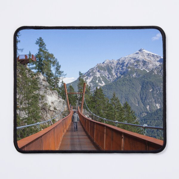 Item preview, Serles mountain with suspension bridge on the Sunnenseit'n-Weg hiking trail designed and sold by Torsten  Krüger.