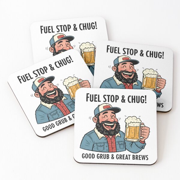 Item preview, Fuel Stop & Chug – Funny Beer Drinker designed and sold by Imaginationbeyond.