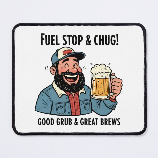 Item preview, Fuel Stop & Chug – Funny Beer Drinker designed and sold by Imaginationbeyond.