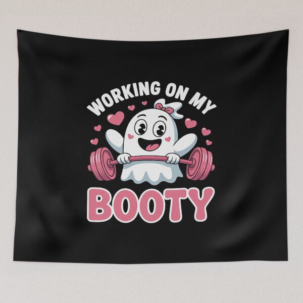 Item preview, Working On My Booty Boo-Ty Ghost Boo Gym Lover Halloween 1  designed and sold by HuValverdeArt.