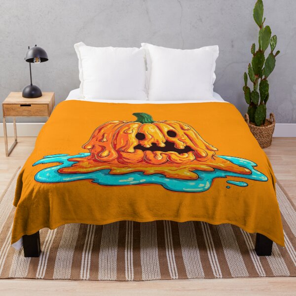 Item preview, A spooky pumpkin spills its juices in a lively and colorful Halloween scene designed and sold by Jerhus.