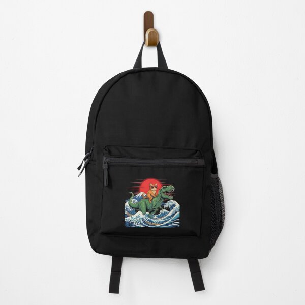 Item preview, Funny Cat Riding Dinosaur Cool Cat In Sunglasses And T-Rex designed and sold by TalalosART.