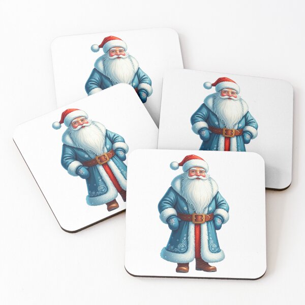 Item preview, Elegant Blue Santa Claus Winter Illustration with Snowflakes & Red Accents | Festive Christmas Art designed and sold by PixelVibe782.