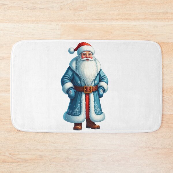 Item preview, Elegant Blue Santa Claus Winter Illustration with Snowflakes & Red Accents | Festive Christmas Art designed and sold by PixelVibe782.