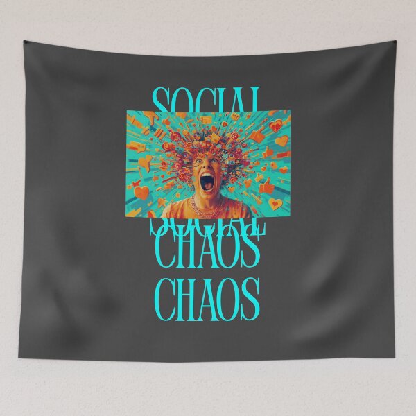 Item preview, Social Media Overload – Notification Chaos Tee designed and sold by EcoArtTees.