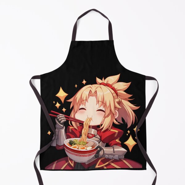 Item preview, Cute Mordred Red Saber Enjoying Ramen Delight Fate Grand Order Anime designed and sold by Raslbazola.