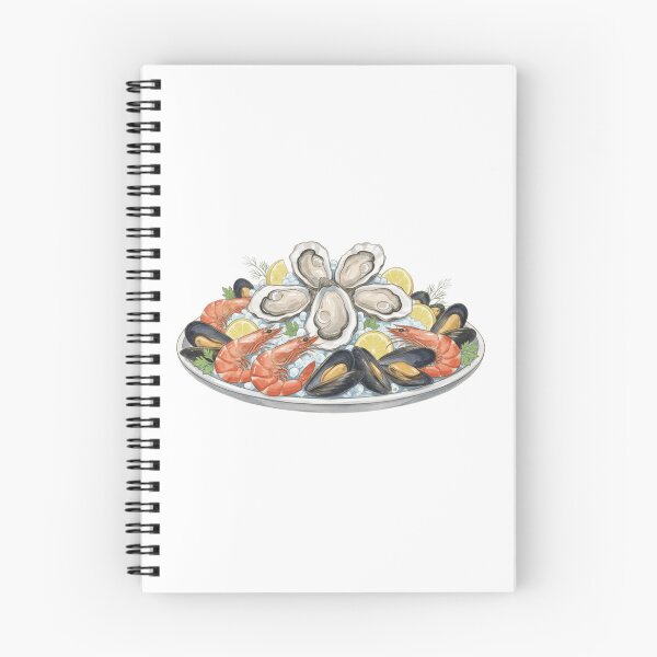 Item preview, Watercolor Seafood Platter with Oysters, Shrimp and Mussels designed and sold by ArtQueen777.