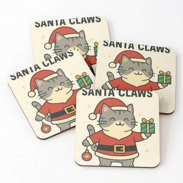 Item preview, Cute Cat Christmas Santa Claws Kawaii Funny Gift designed and sold by Lyvion design.