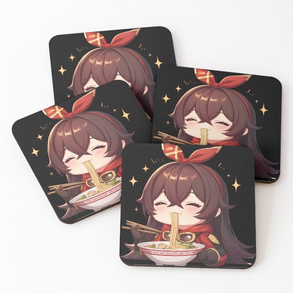 Item preview, Game Adorable Amber Ramen Moment Genshin Impact Anime Girl Chibi Kawaii Style designed and sold by Raslbazola.