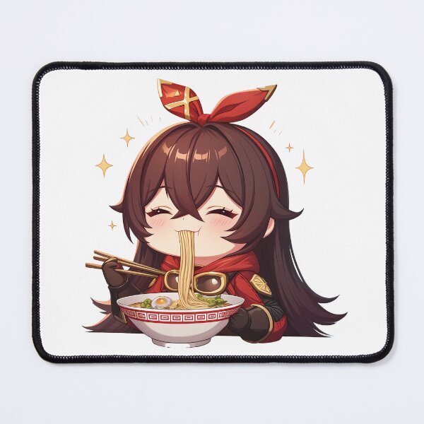 Item preview, Game Adorable Amber Ramen Moment Genshin Impact Anime Girl Chibi Kawaii Style designed and sold by Raslbazola.