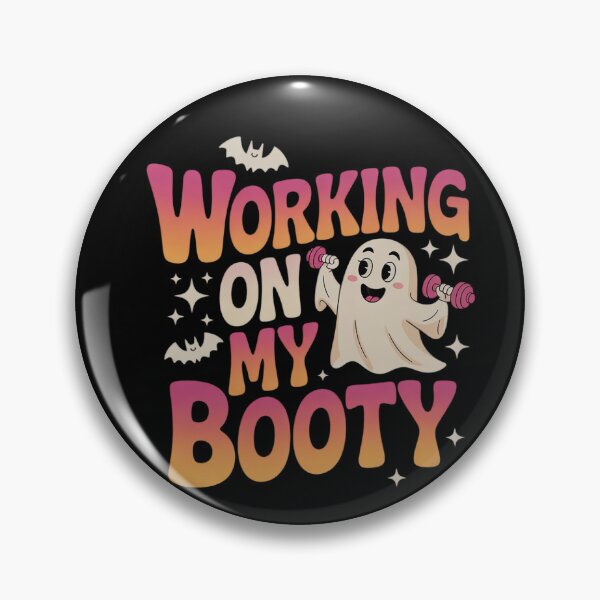 Item preview, Working On My Booty Gym Halloween Workout Ghost  designed and sold by HuValverdeArt.