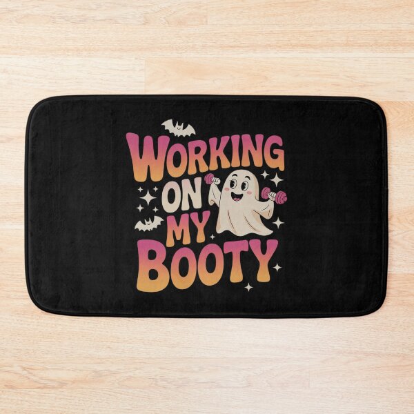Item preview, Working On My Booty Gym Halloween Workout Ghost  designed and sold by HuValverdeArt.