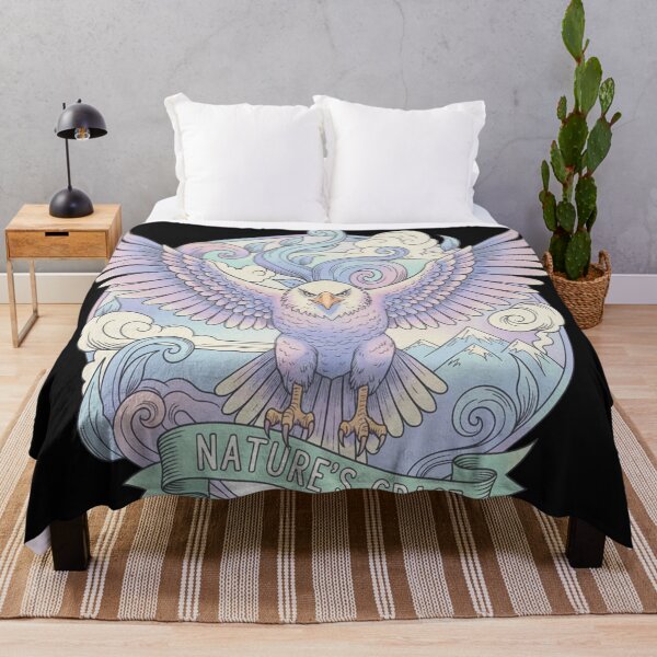 Item preview, "Nature's Grace Eagle Illustration: Majestic Retro Style Mountain & Sky Design" designed and sold by thechoice1.