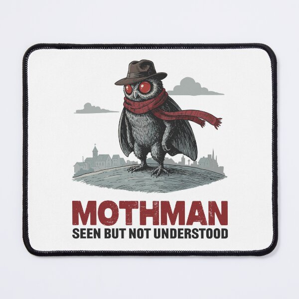 Item preview, Mothman T-Shirt, Retro cryptid tee, vintage engraving style, red eyes, folklore shirt, Point Pleasant designed and sold by Skull in Wool .