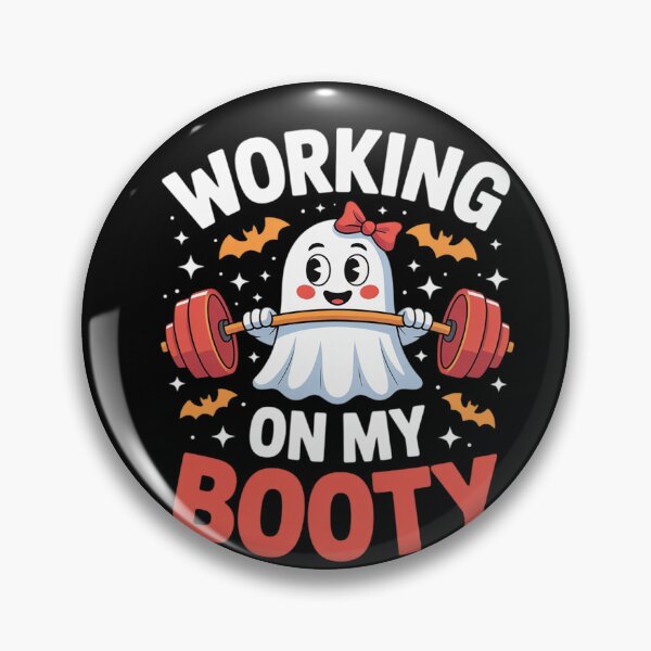 Item preview, Working On My Booty Halloween Ghost Gym Workout Women  designed and sold by HuValverdeArt.