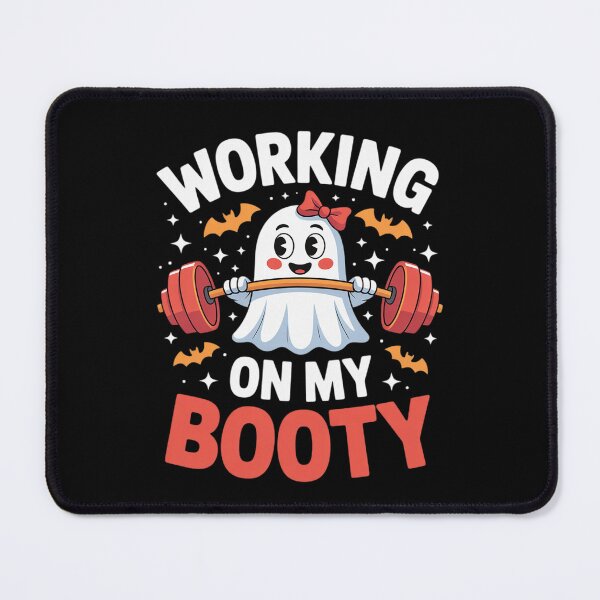 Item preview, Working On My Booty Halloween Ghost Gym Workout Women designed and sold by HuValverdeArt.