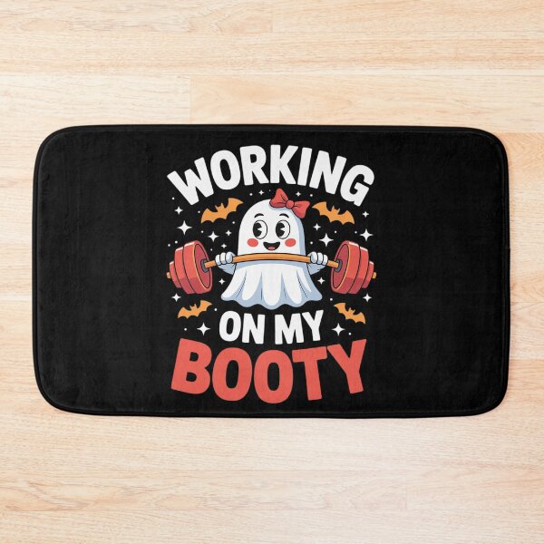 Item preview, Working On My Booty Halloween Ghost Gym Workout Women  designed and sold by HuValverdeArt.