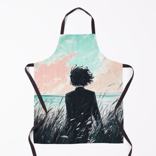 Item preview, In a serene landscape, a contemplative figure faces the ocean at dusk in a wheat field designed and sold by Jerhus.