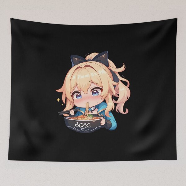 Item preview, Game Jean Cute Ramen Time Genshin Impact Anime Girl Kawaii Chibi Style designed and sold by Raslbazola.