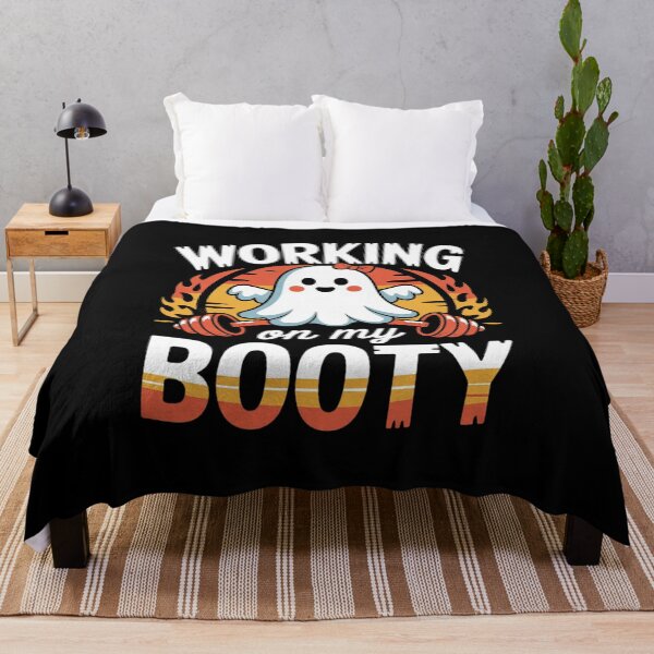 Item preview, Working On My Booty Halloween ghost workout Gym  designed and sold by HuValverdeArt.