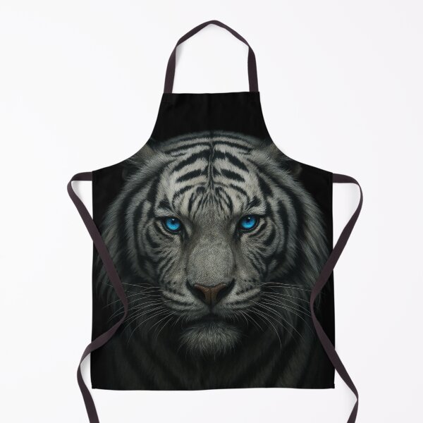 Item preview, White Tiger With Glowing Blue Eyes – Powerful Dark Wildlife Art designed and sold by LiLeDesigns.
