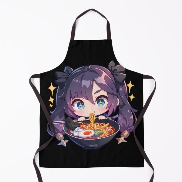 Item preview, Game Mona Genshin Impact Chibi Girl Enjoying Delicious Ramen Anime designed and sold by Raslbazola.