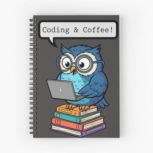 Item preview, Coding & Coffee Owl – Funny Geeky Owl Cartoon Design for Programmers and Coffee Lovers  designed and sold by hn79.