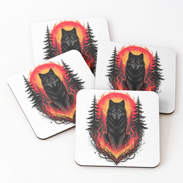 Item preview, Spirit of the Wildfire Wolf designed and sold by Kavya Art.