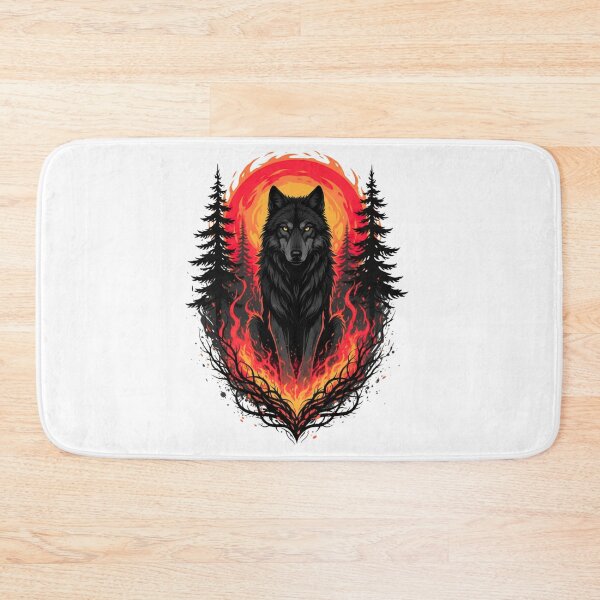 Item preview, Spirit of the Wildfire Wolf designed and sold by Kavya Art.