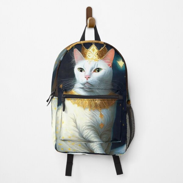 Item preview, Vintage Style White Royal Cat In Crown In The Moonlight designed and sold by LanaGustavsson.