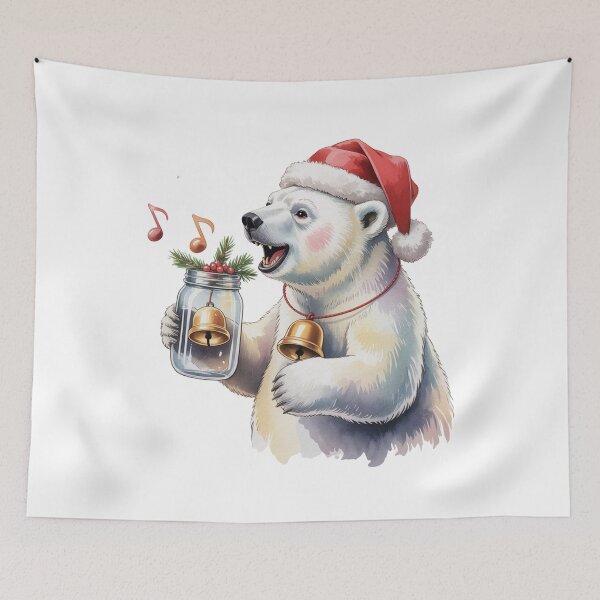 Item preview, Jingle Bells Polar Bear – Cute Christmas Wall Art designed and sold by vk09.