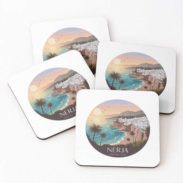 Item preview, Nerja, Andalucía – Costa del Sol Sunset Design | Retro Travel Art designed and sold by CircinusStore.