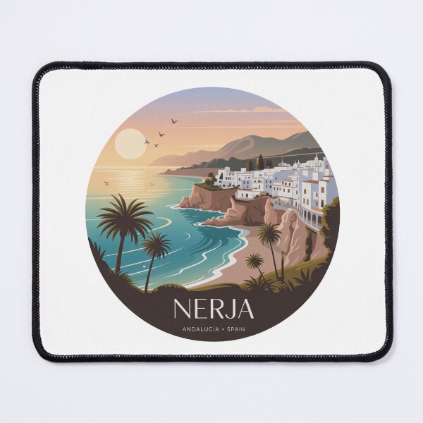 Item preview, Nerja, Andalucía – Costa del Sol Sunset Design | Retro Travel Art designed and sold by CircinusStore.