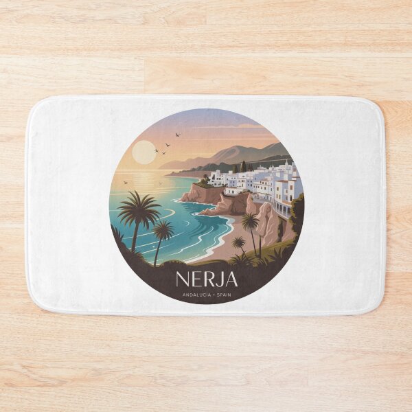 Item preview, Nerja, Andalucía – Costa del Sol Sunset Design | Retro Travel Art designed and sold by CircinusStore.