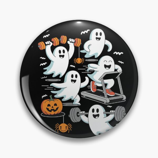 Item preview, Working Out Ghost Gym Halloween Fitness Weightlifting  designed and sold by HuValverdeArt.