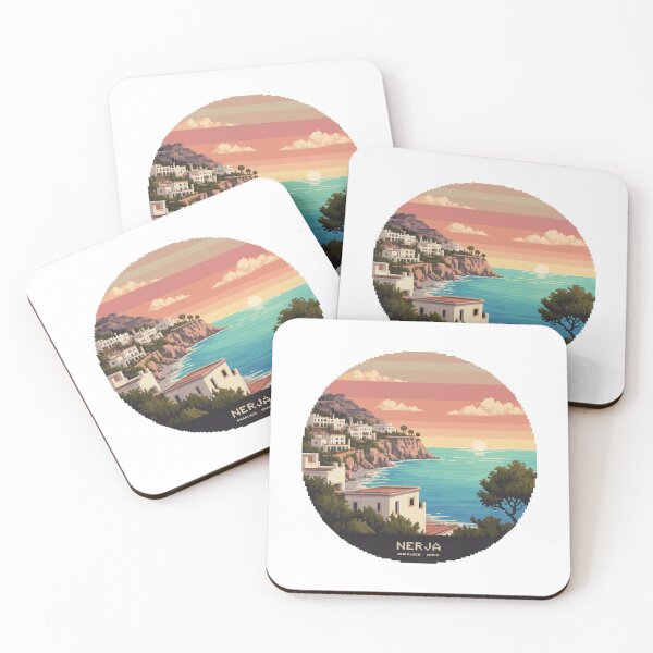 Item preview, Nerja Pixel Sunset – Andalucía Spain | Retro Mediterranean Pixel Art designed and sold by CircinusStore.